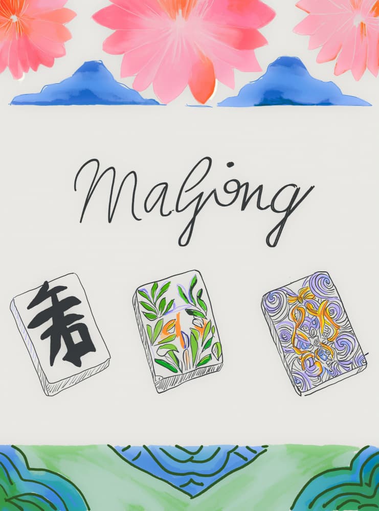 Mahjong Lotus Landscape by Beate Tubach — canvas wall art