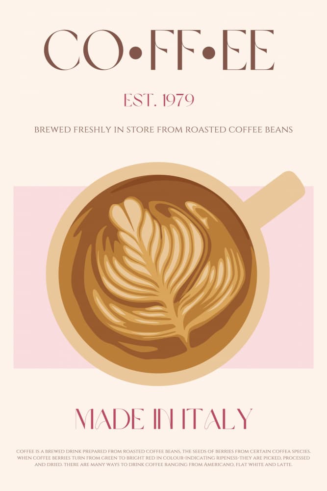 Italian Coffee Latte Art by Nazma Khokhar — canvas wall art