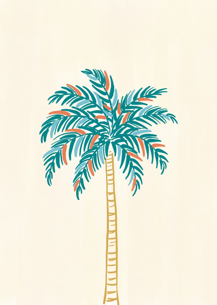 Colorful Palm Tree by Rio Soléy — canvas wall art
