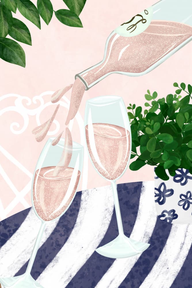 Refreshing Rosé Pour by EMELIEmaria — canvas wall art
