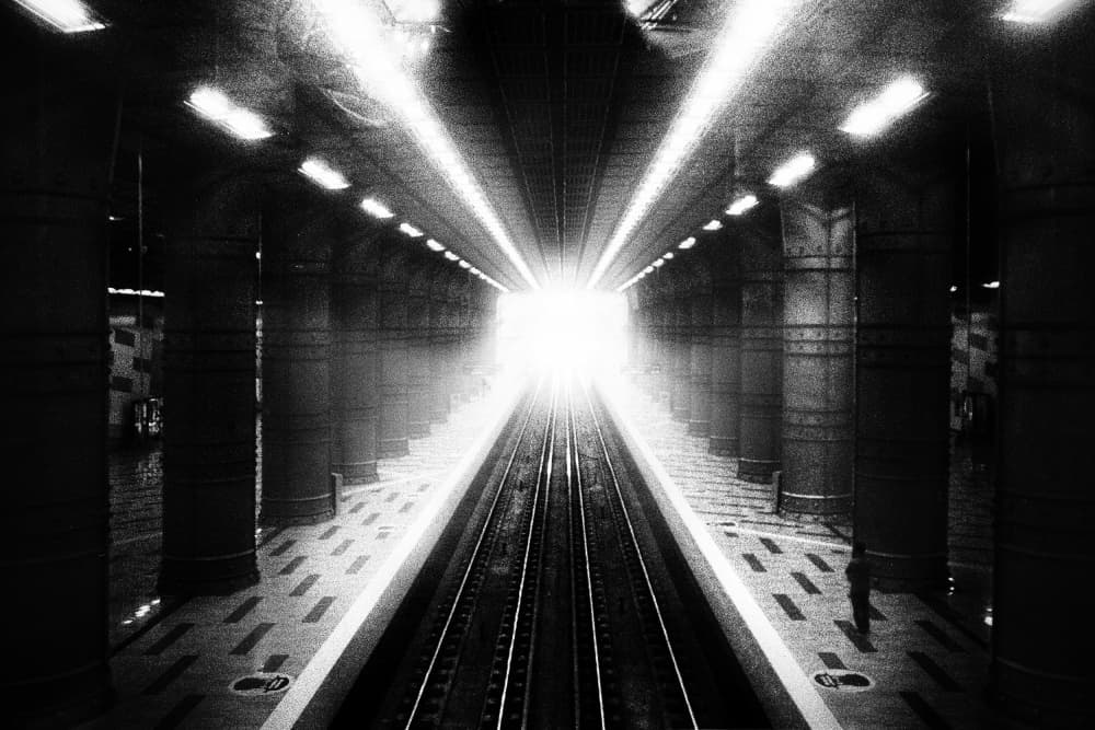 Metro Light Tunnel by Paulo Abrantes — canvas wall art