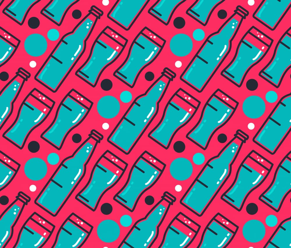 Colorful Beer Pattern by Marika Barsrsind — canvas wall art