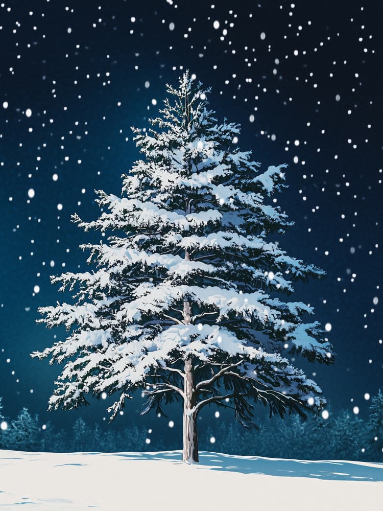 Snowy Winter Night by Pictufy Studio IV — canvas wall art