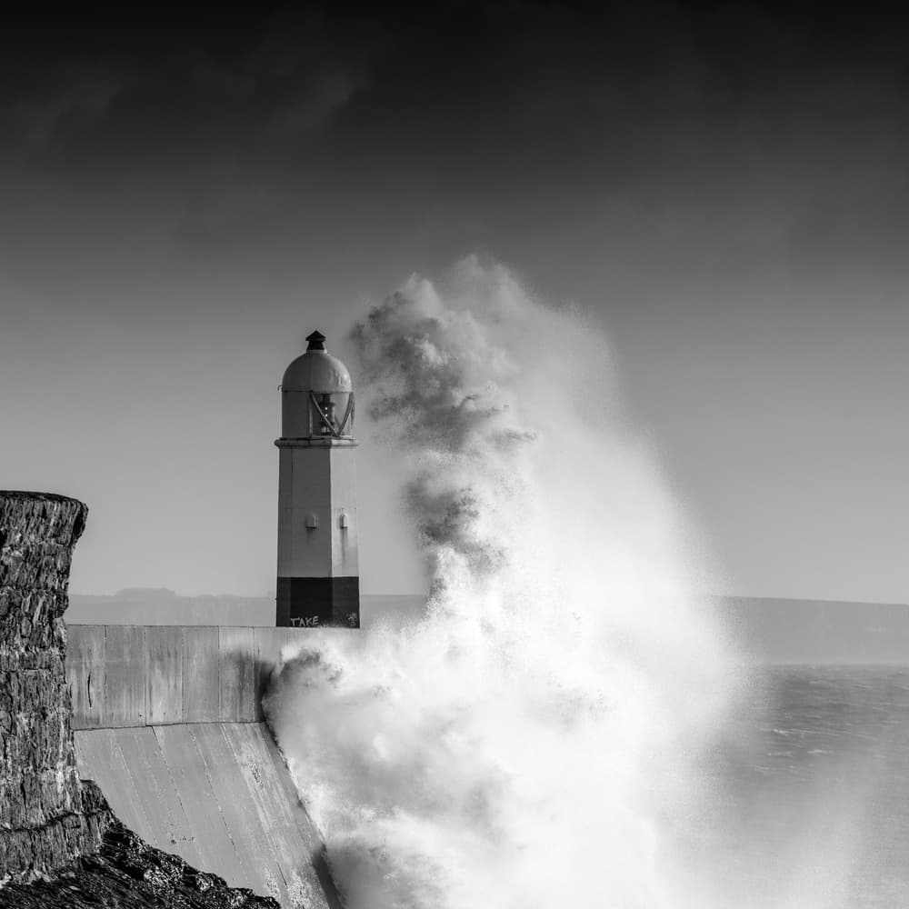 Storm Wave Lighthouse by Robert Bolton — canvas wall art