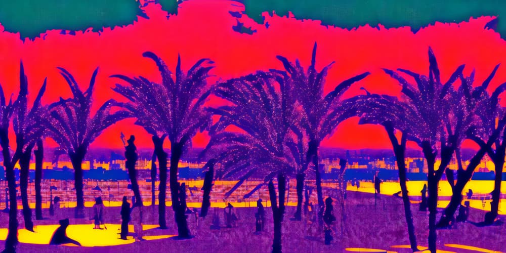 Neon Palm Beach by Cicero Spin — canvas wall art