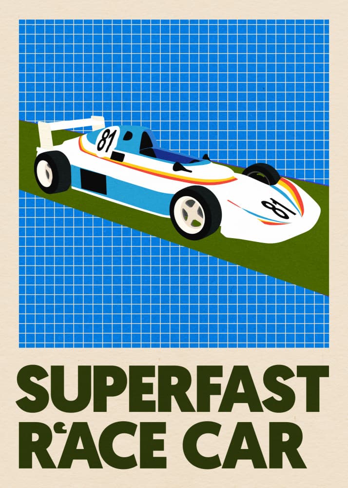 Superfast Race Car by Rosi Feist — canvas wall art