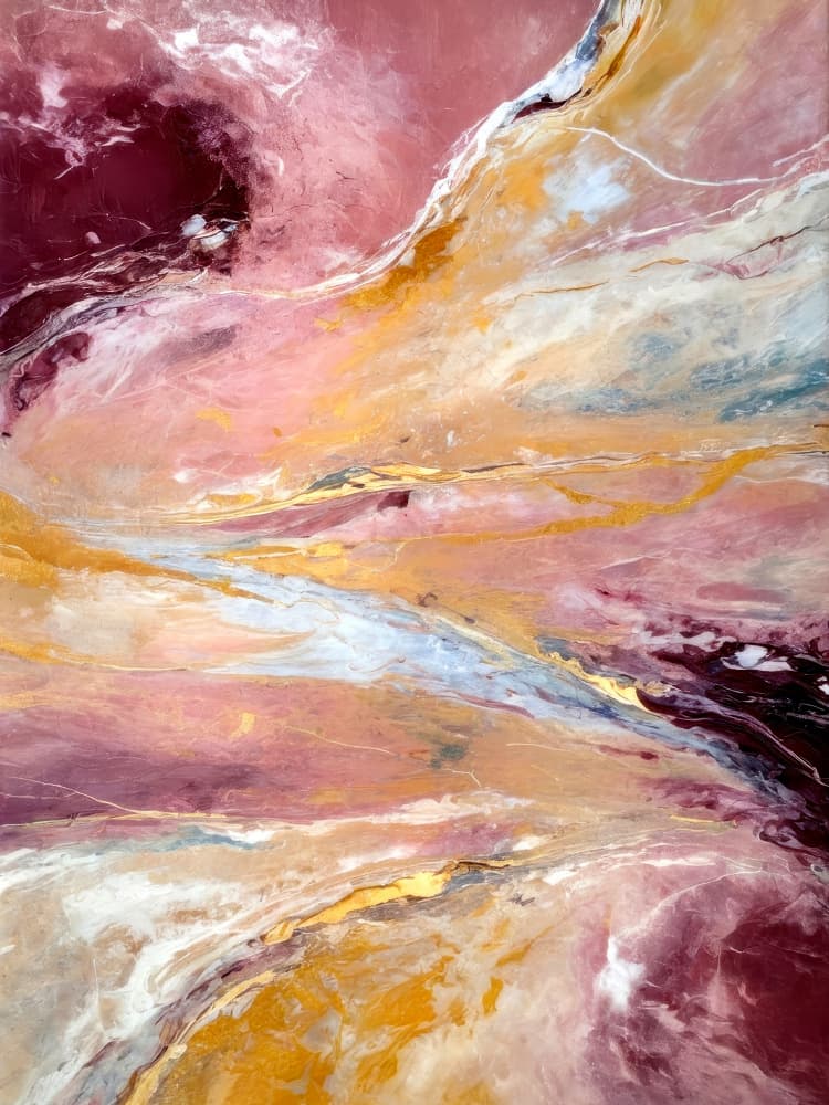 Flowing Rose Gold Abstract by Alpenglow Workshop — canvas wall art
