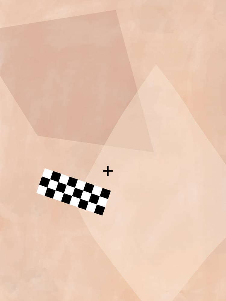 Abstract Checkerboard Shapes by Elena Ristova — canvas wall art