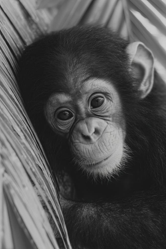 Young chimpanzee by Treechild — canvas wall art