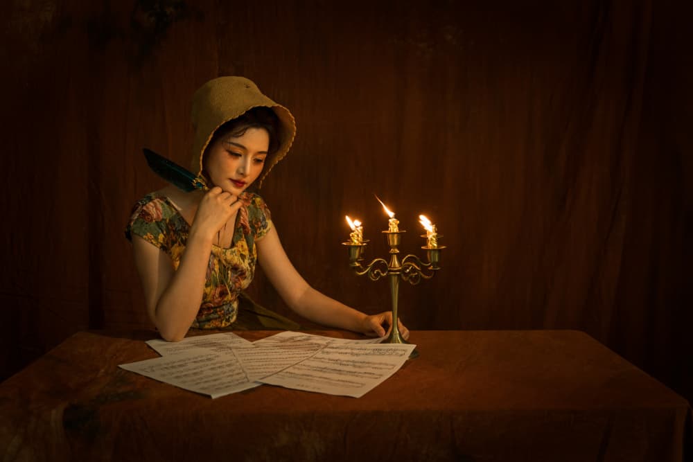 Pensive Writer by Candlelight by TWEE LIANG WONG — canvas wall art