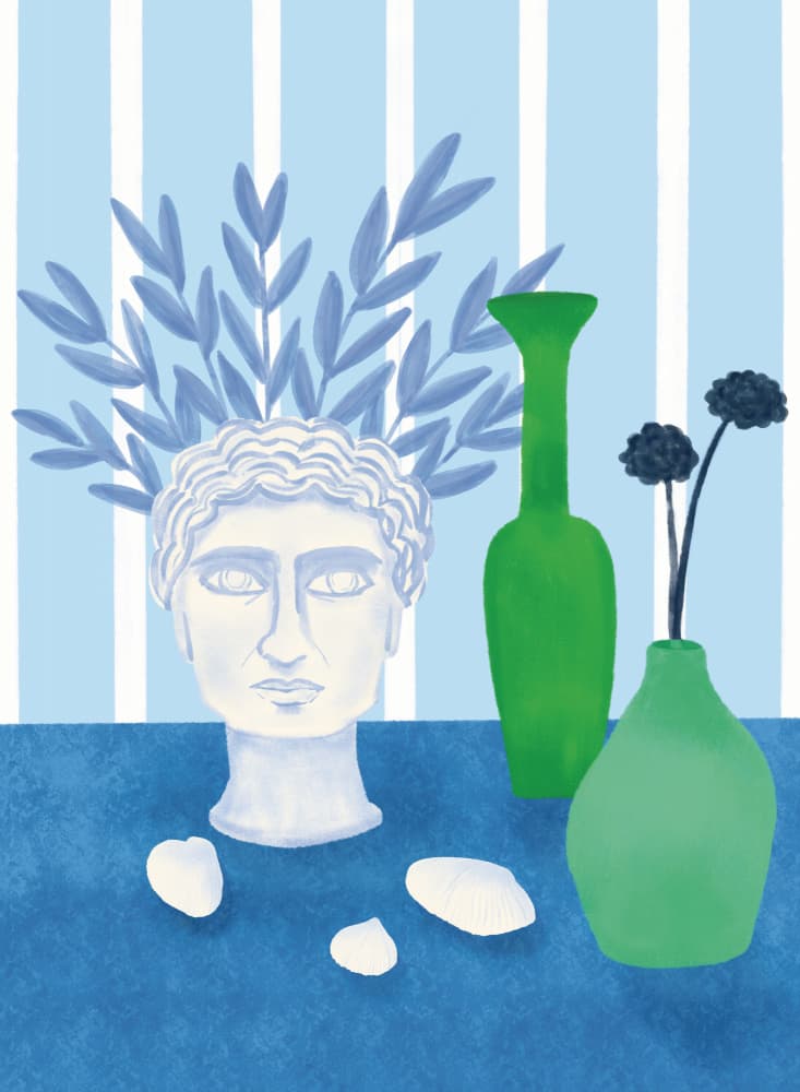 Greek Bust Still Life by Aliya Putrus — canvas wall art