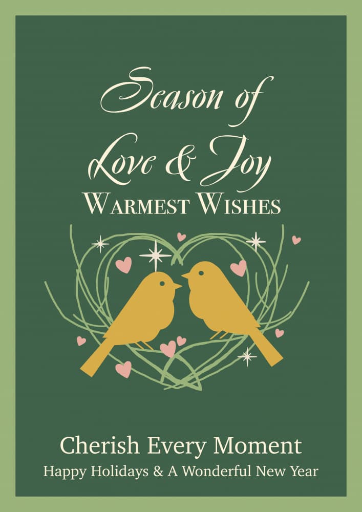 Festive Love Birds by casa cartissi — canvas wall art