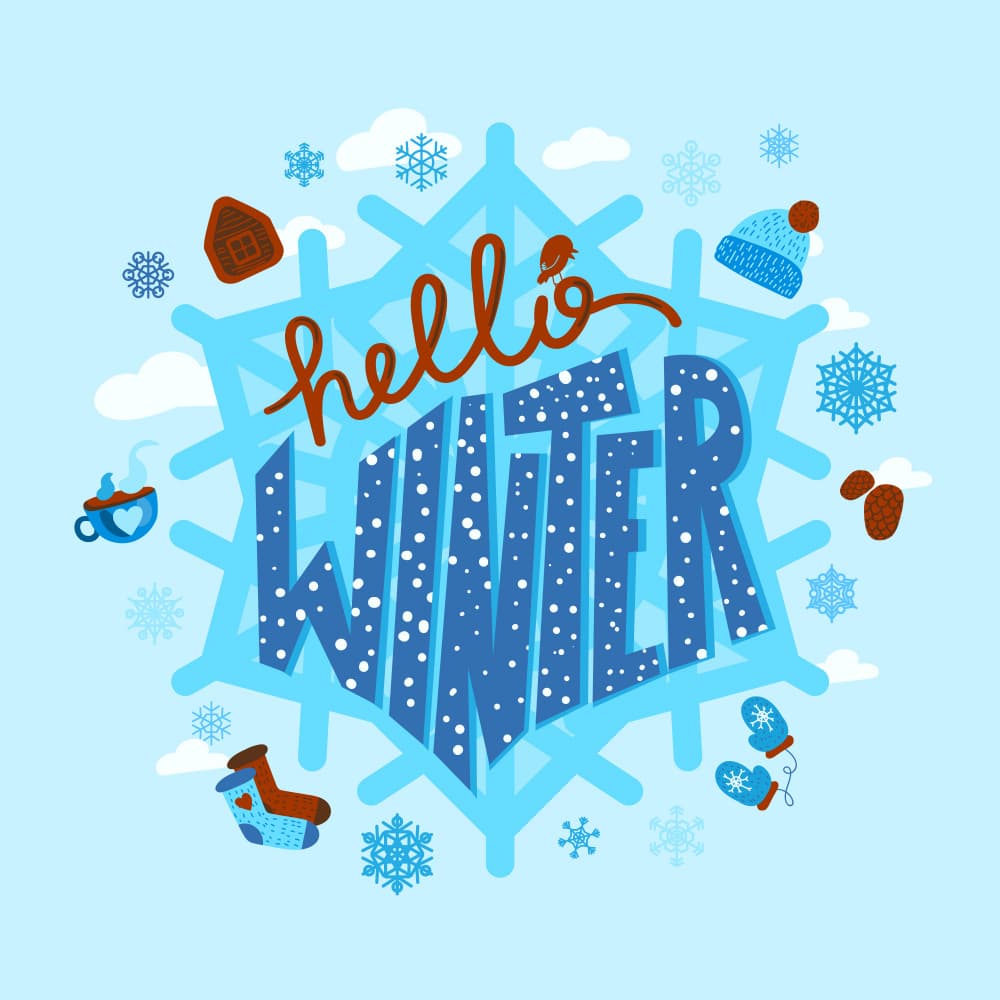 Hello Winter Snowflake by Marika Barsrsind — canvas wall art