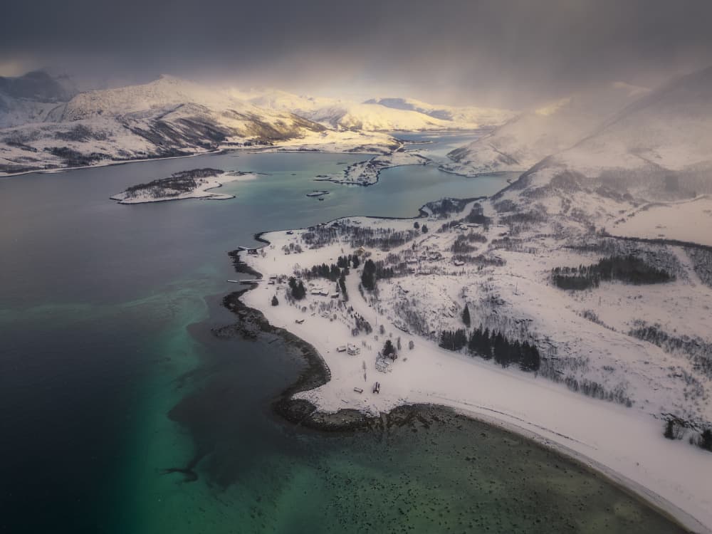 Dramatic Winter Fjord Coast by David Martin Castan — canvas wall art