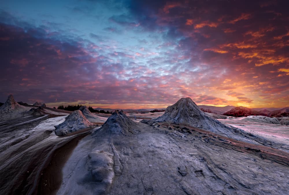 Dramatic Mud Volcano Dawn by Vio Oprea — canvas wall art