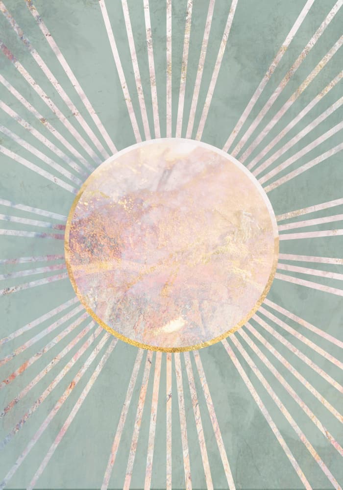 Golden Celestial Circle by Sarah Manovski — canvas wall art