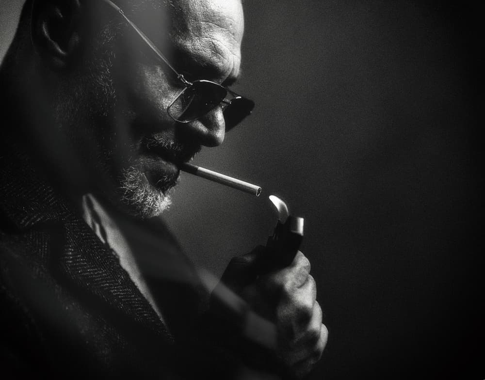 Classic Smoker Profile by Erkan Camlilar — canvas wall art