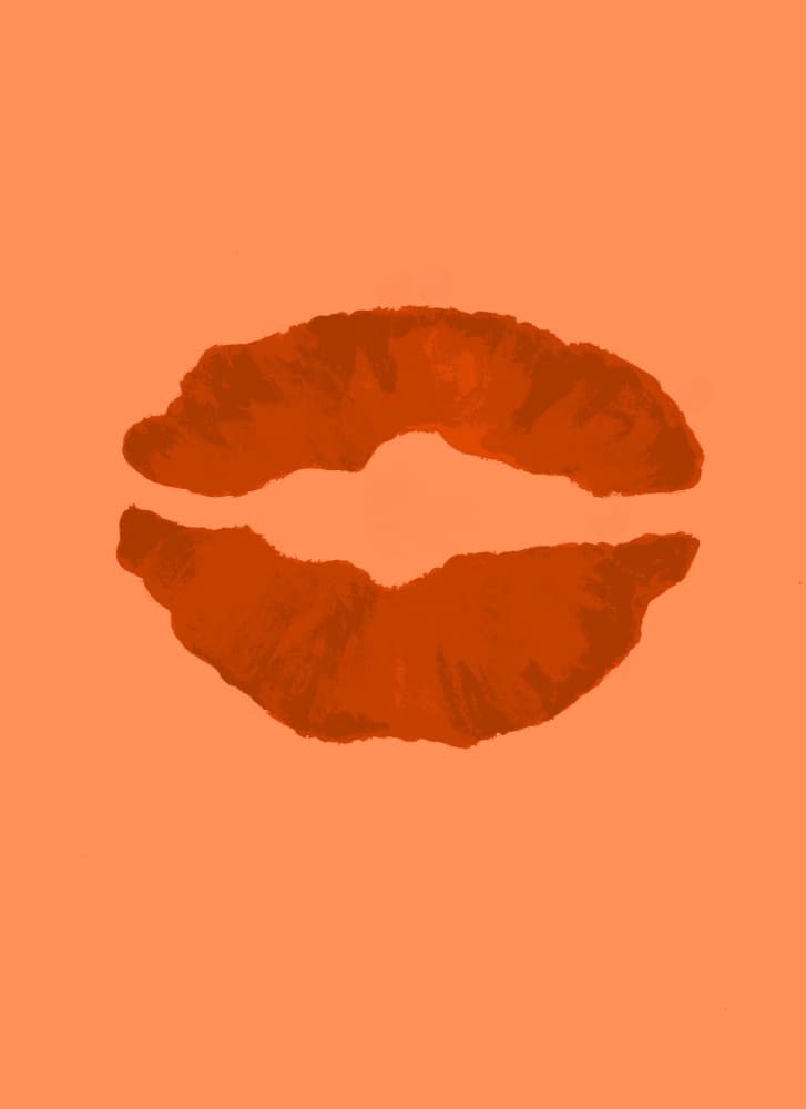 Passionate Orange Lips by Lori Ann Folz — canvas wall art