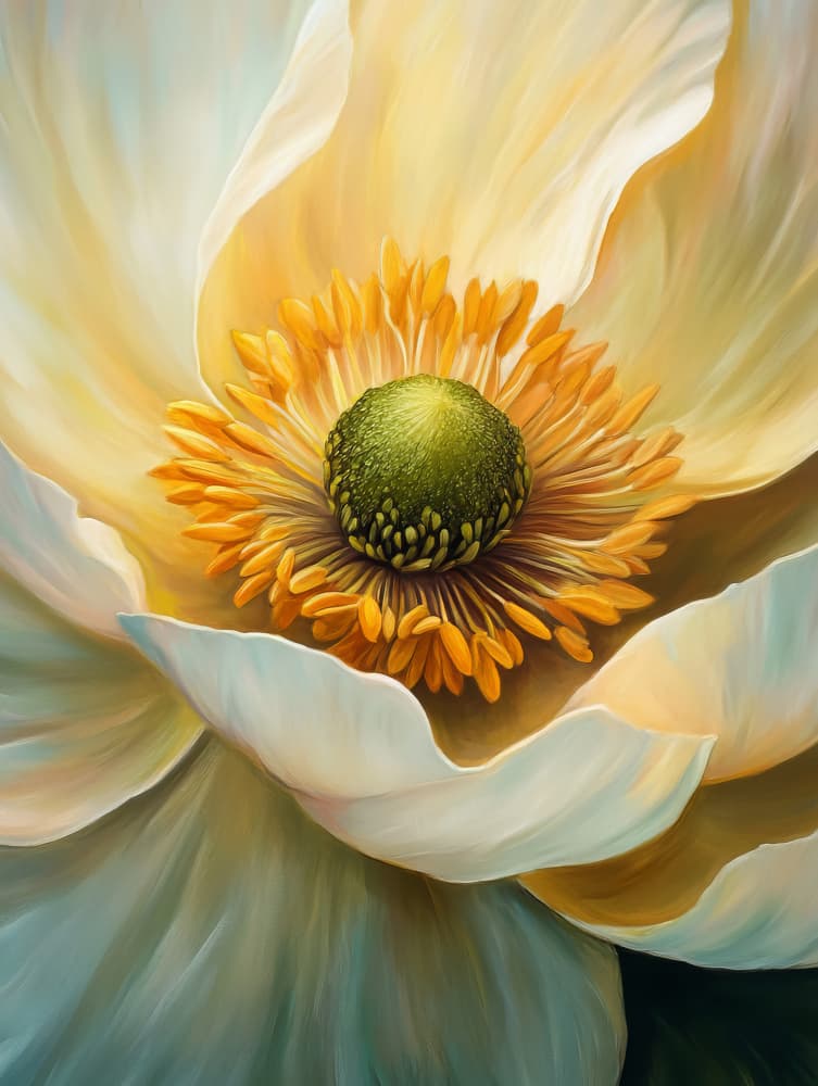 Serene White Bloom by Bilge Paksoylu — canvas wall art