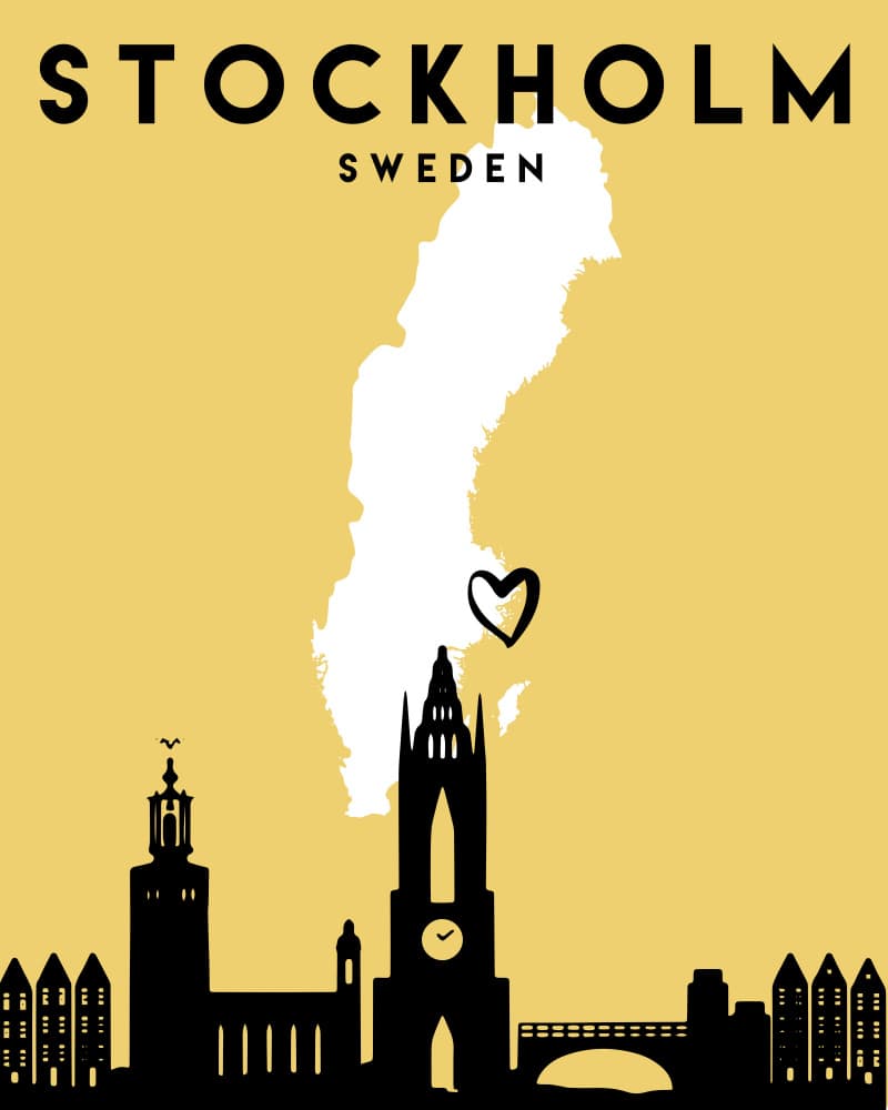 Stockholm Sweden Map by Emiliano Deificus — canvas wall art
