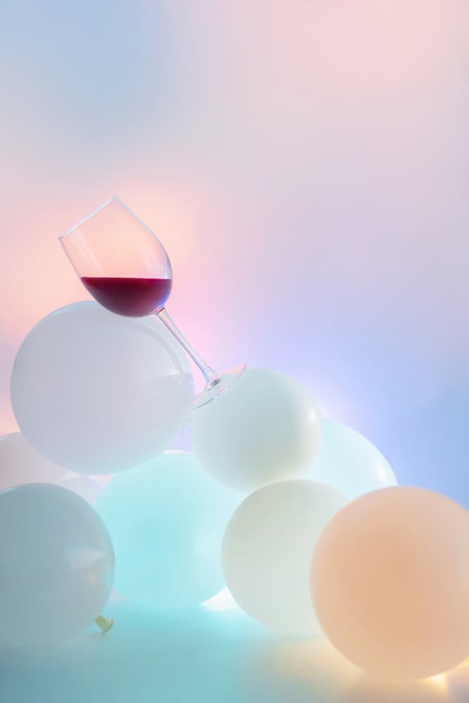Dreamy Wine and Balloons by Dina Belenko — canvas wall art