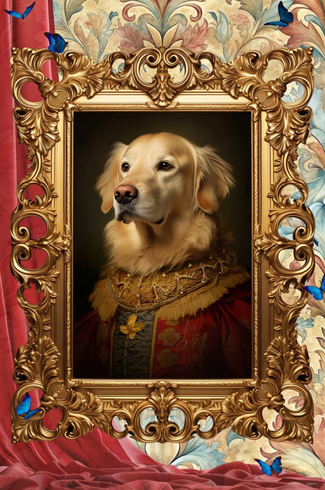 Regal Golden Retriever Portrait by Sue Skellern — canvas wall art