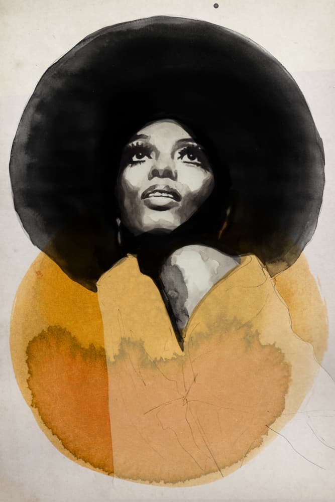 Retro Afro Beauty by David Diehl — canvas wall art