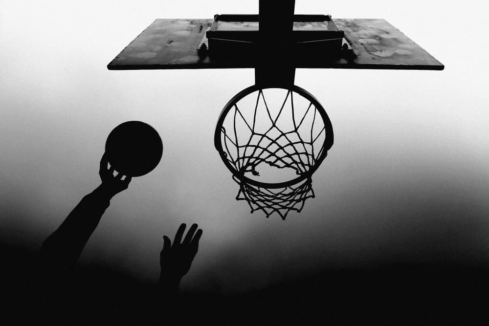 Basketball Silhouette Shot by Paulo Medeiros — canvas wall art
