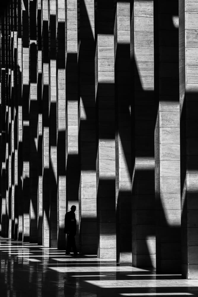 Geometric Light and Shadow by Ummu Nisan Kandilcioglu — canvas wall art