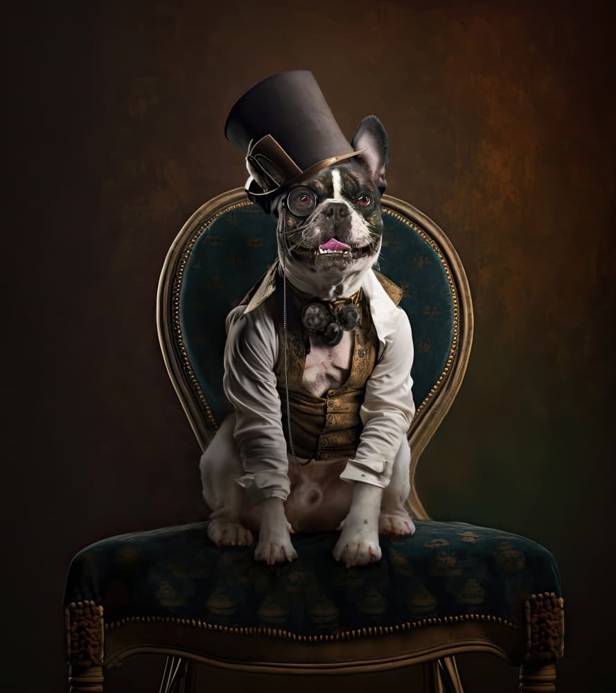 Dapper French Bulldog by DDiArte — canvas wall art