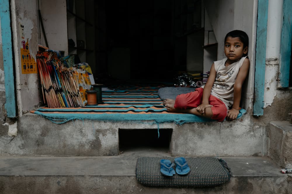 Barefoot Boy Doorway by Adrian — canvas wall art