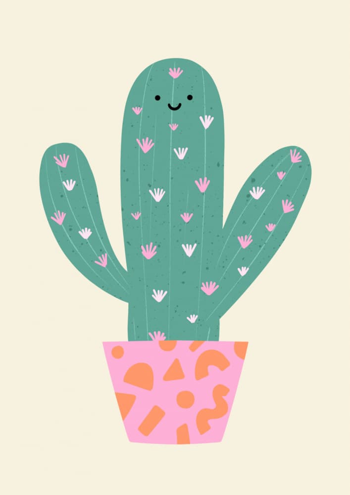 Happy Cactus by Melissa Donne — canvas wall art