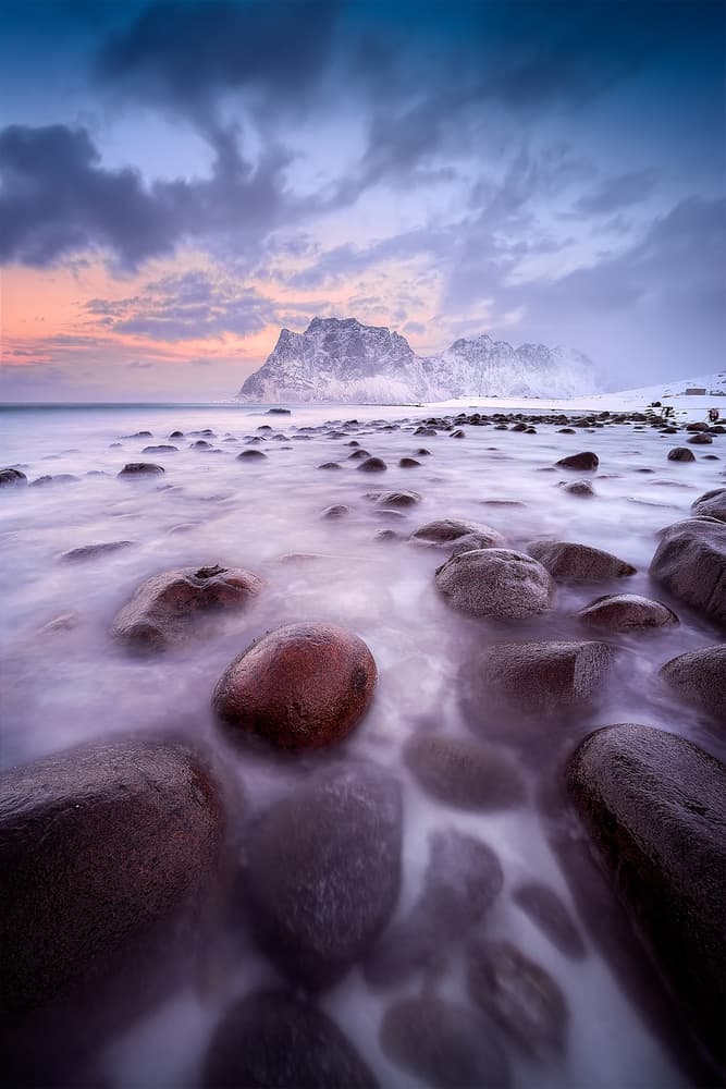 Winter Rocky Beach Dawn by David Martin Castan — canvas wall art