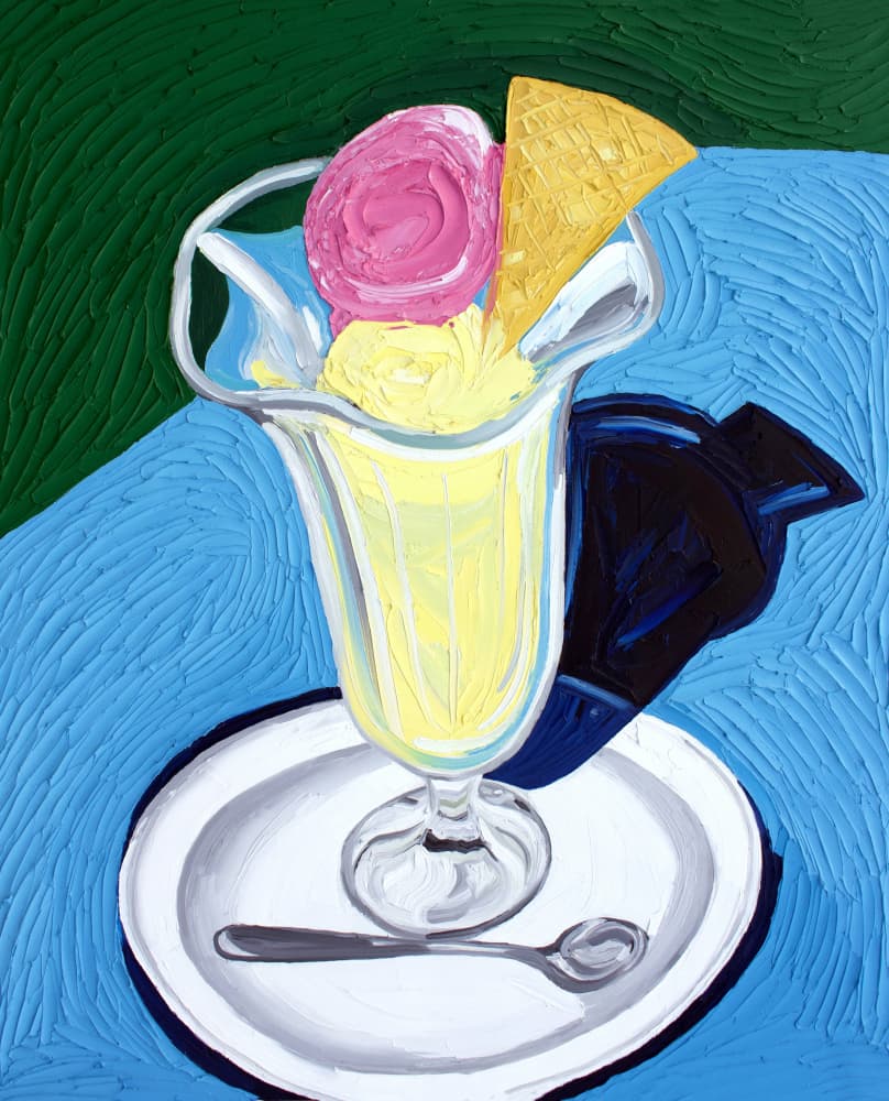 Vibrant Ice Cream Sundae by Alice Straker — canvas wall art