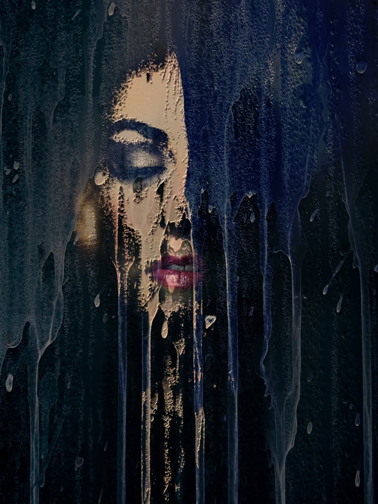 Ethereal Blue Portrait by Gaby Grohovaz — canvas wall art