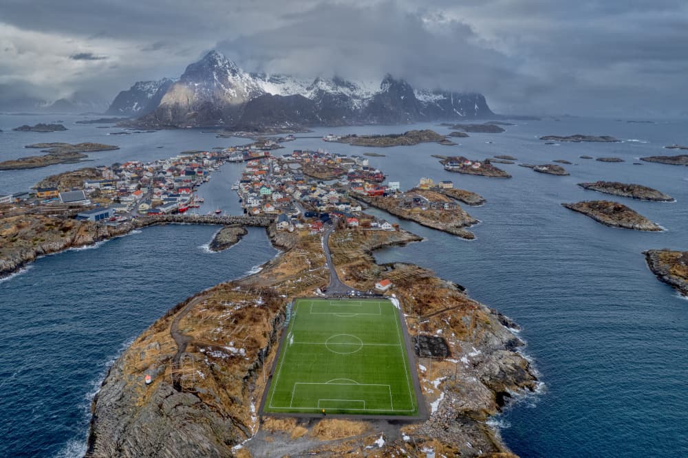 Remote Island Soccer Field by Igor Rosina — canvas wall art
