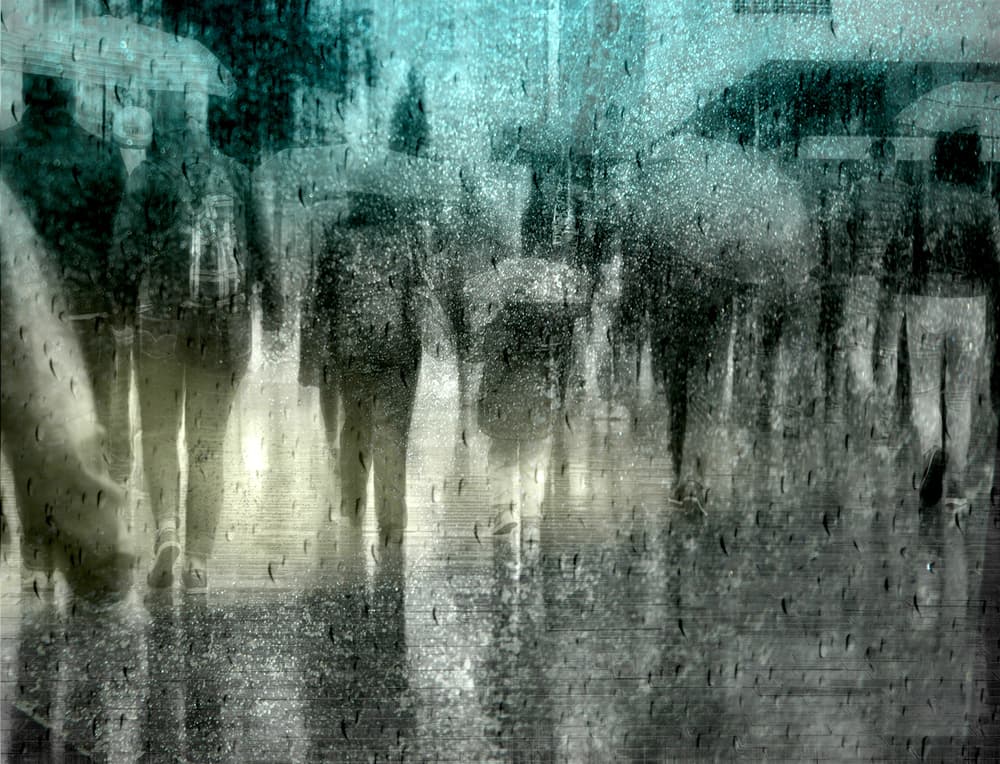 Rainy City Walk by Anette Ohlendorf — canvas wall art