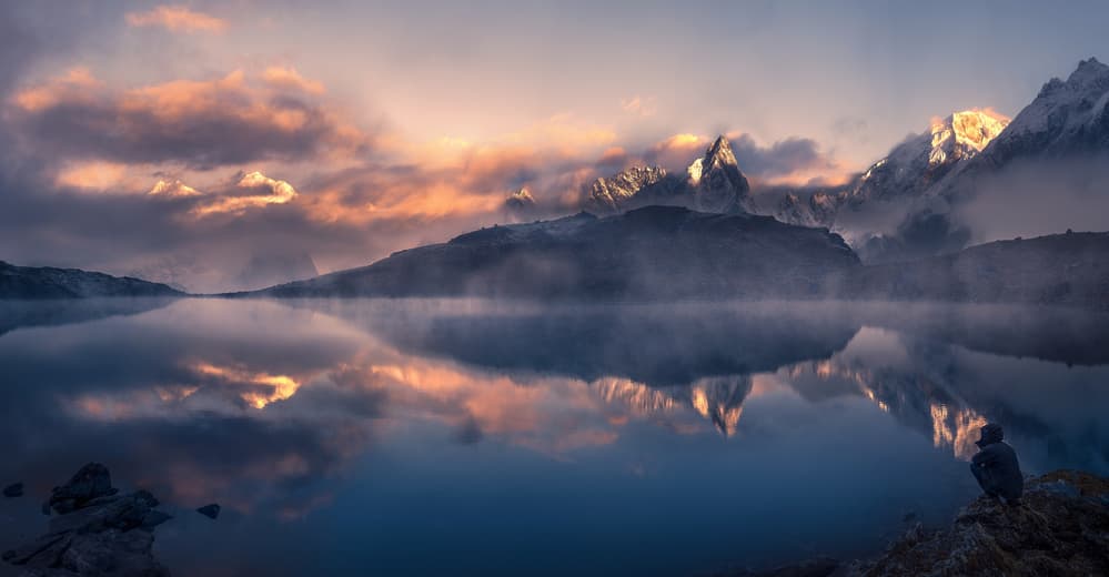 Misty Mountain Sunrise by Selions（陈磊） — canvas wall art