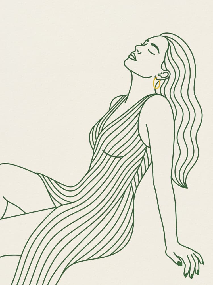 Serene Striped Woman by Andreas Magnusson — canvas wall art