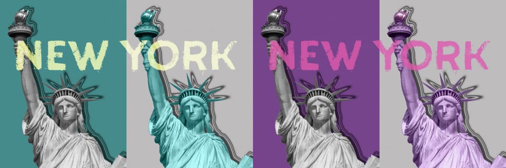New York Pop Art Statue by Melanie Viola — canvas wall art