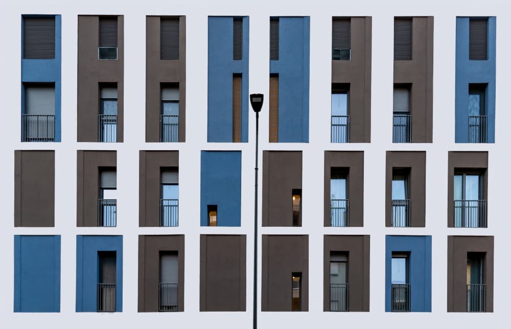 Geometric City Windows by Eden Antho — canvas wall art