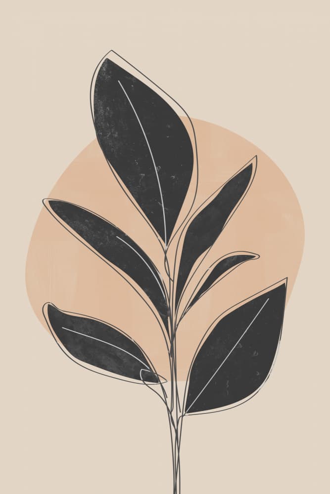 Minimalist Botanical Outline by Melloi Art Prints — canvas wall art
