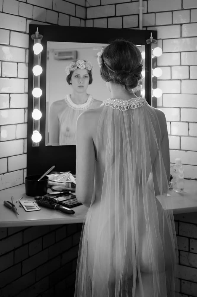 Elegant Nude Reflection by Joan Blease — canvas wall art