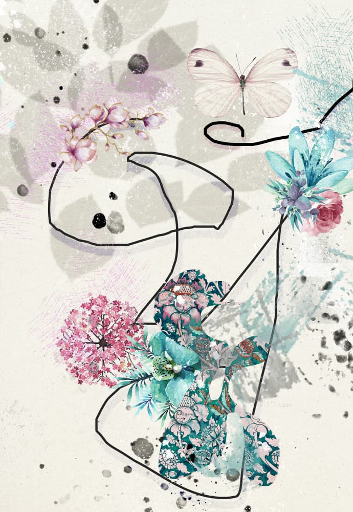 Abstract Butterfly Bloom by Pelin Atilla — canvas wall art