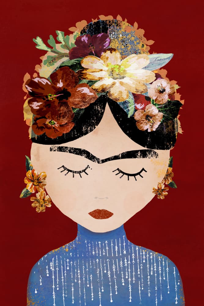 Frida (Christmas Edition) by Treechild — canvas wall art