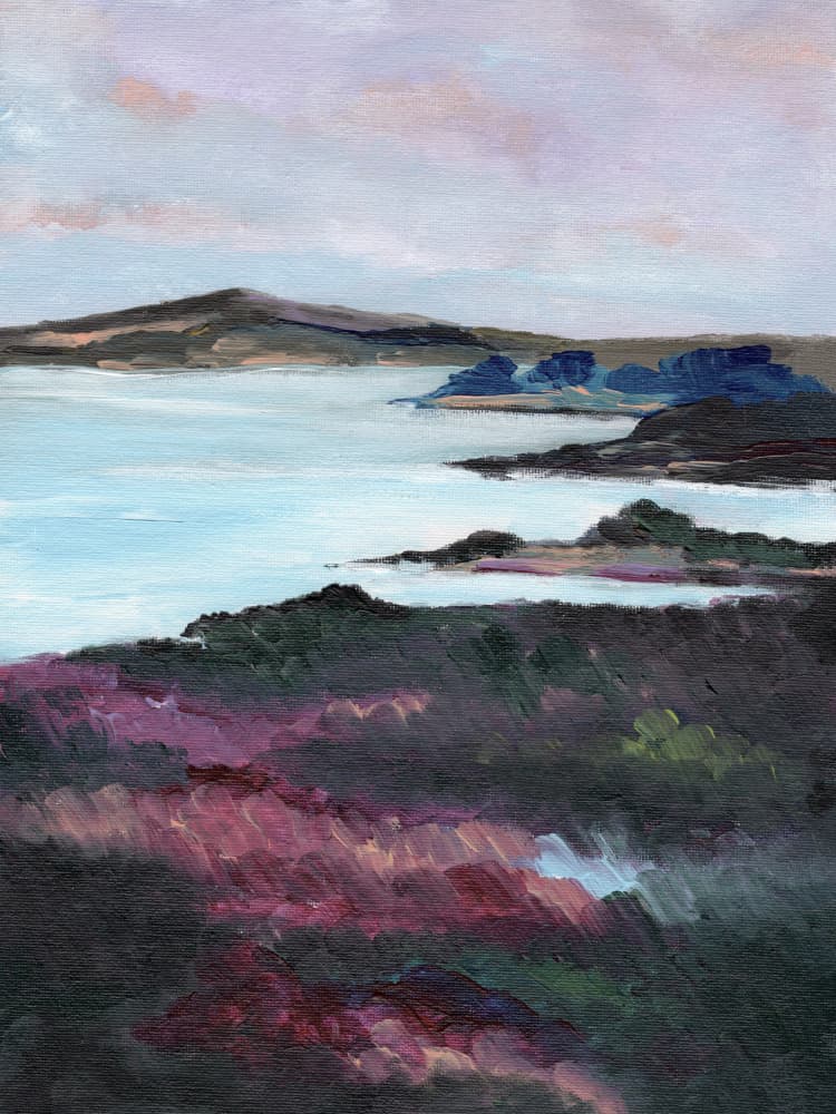 Purple Coastline Serenity by Nikita Jariwala — canvas wall art