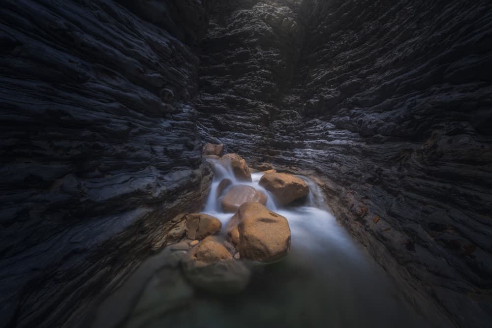 Tranquil Canyon Stream by Thomas de Franzoni — canvas wall art