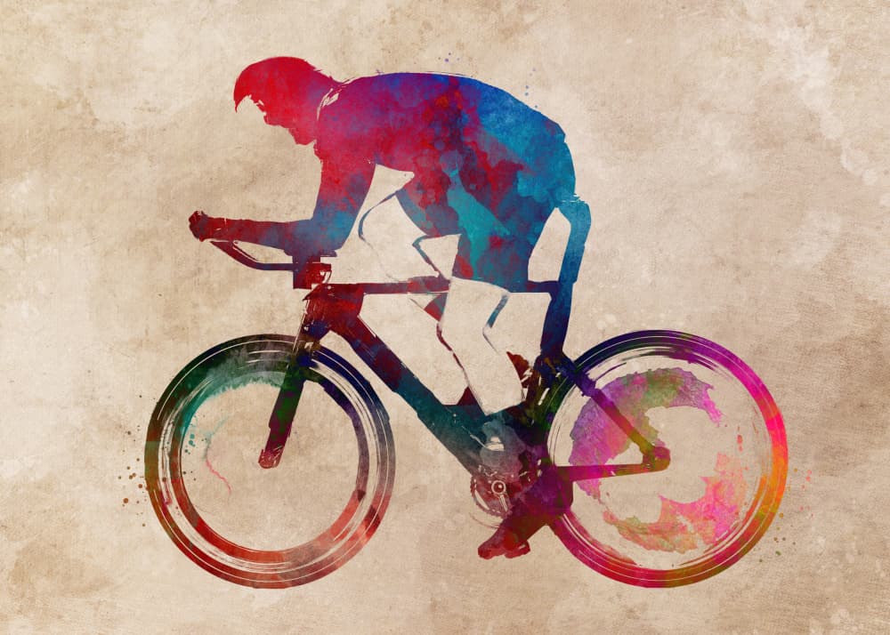 Vibrant Cycling Racer by Justyna Jaszke — canvas wall art