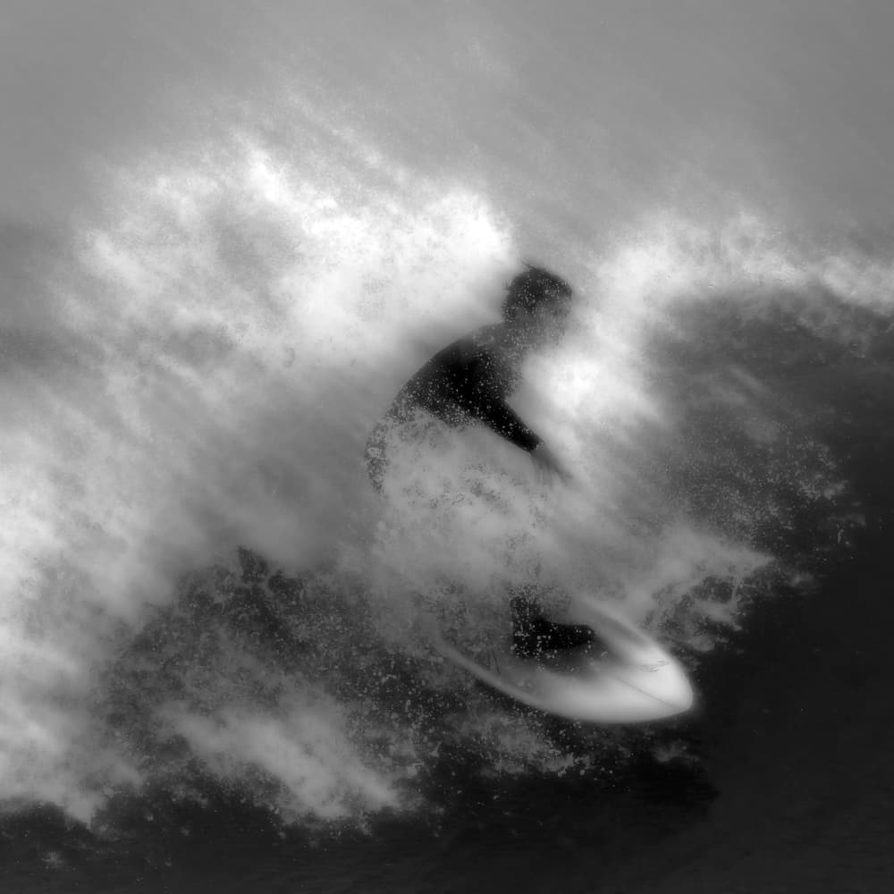 Surfer's Dynamic Ride by Michel Romaggi — canvas wall art