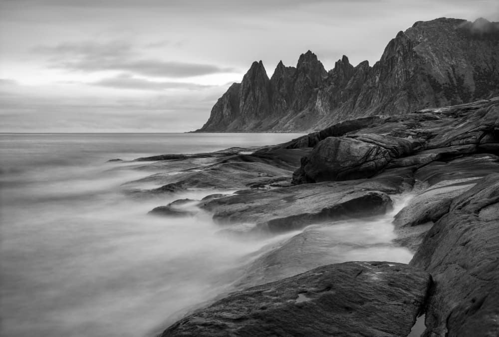 Dramatic Coastal Peaks by Jie Jin — canvas wall art